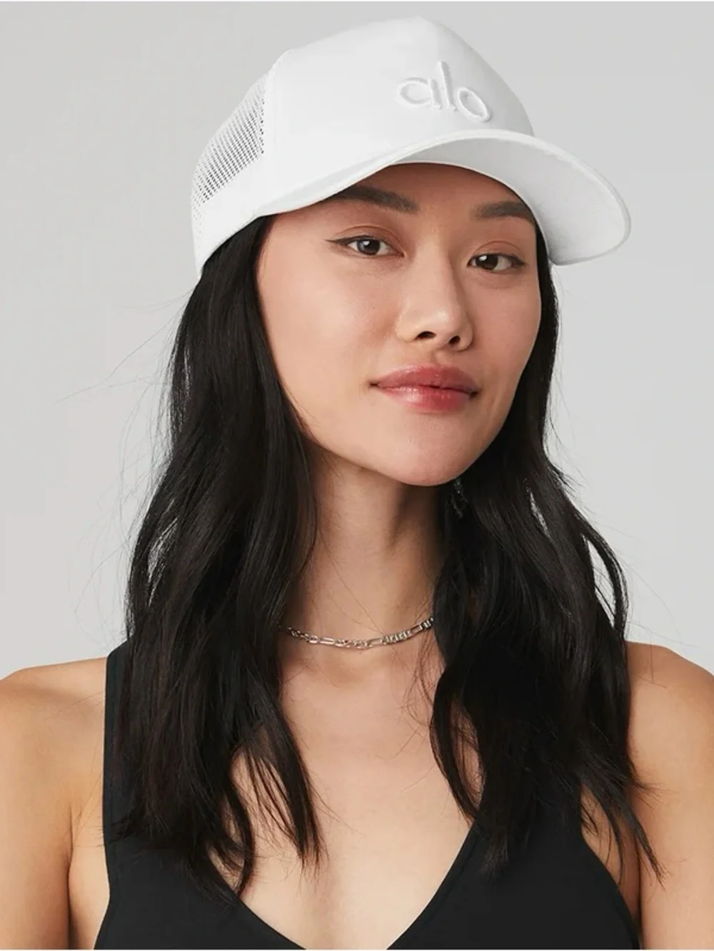 ALO Yoga White Mesh Trucker Cap
